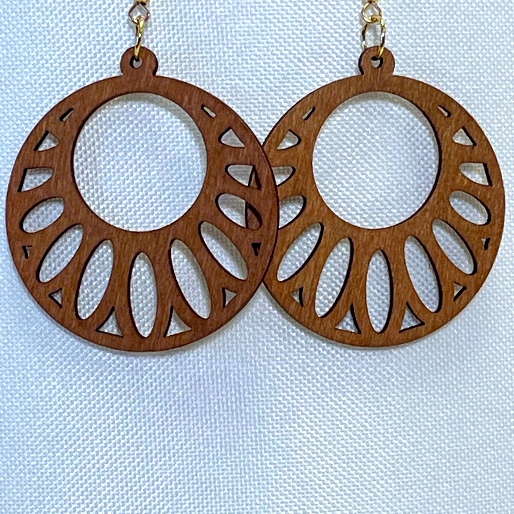 Elegant Brown Wooden Earrings
